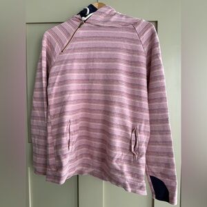 AMPERSAND AVE Pink Striped Women's DoubleHoodie